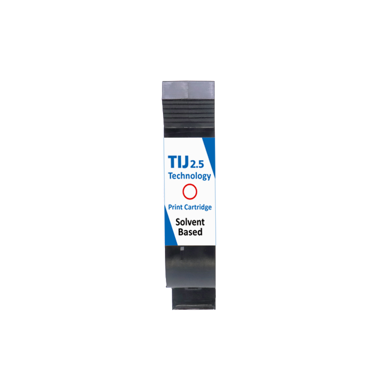 Solvent UV fluorescent red ink cartridge visible under UV light